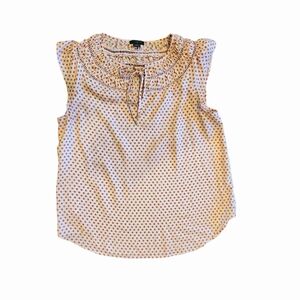 Ann Taylor pink and red polka dot cap sleeve top - small petite